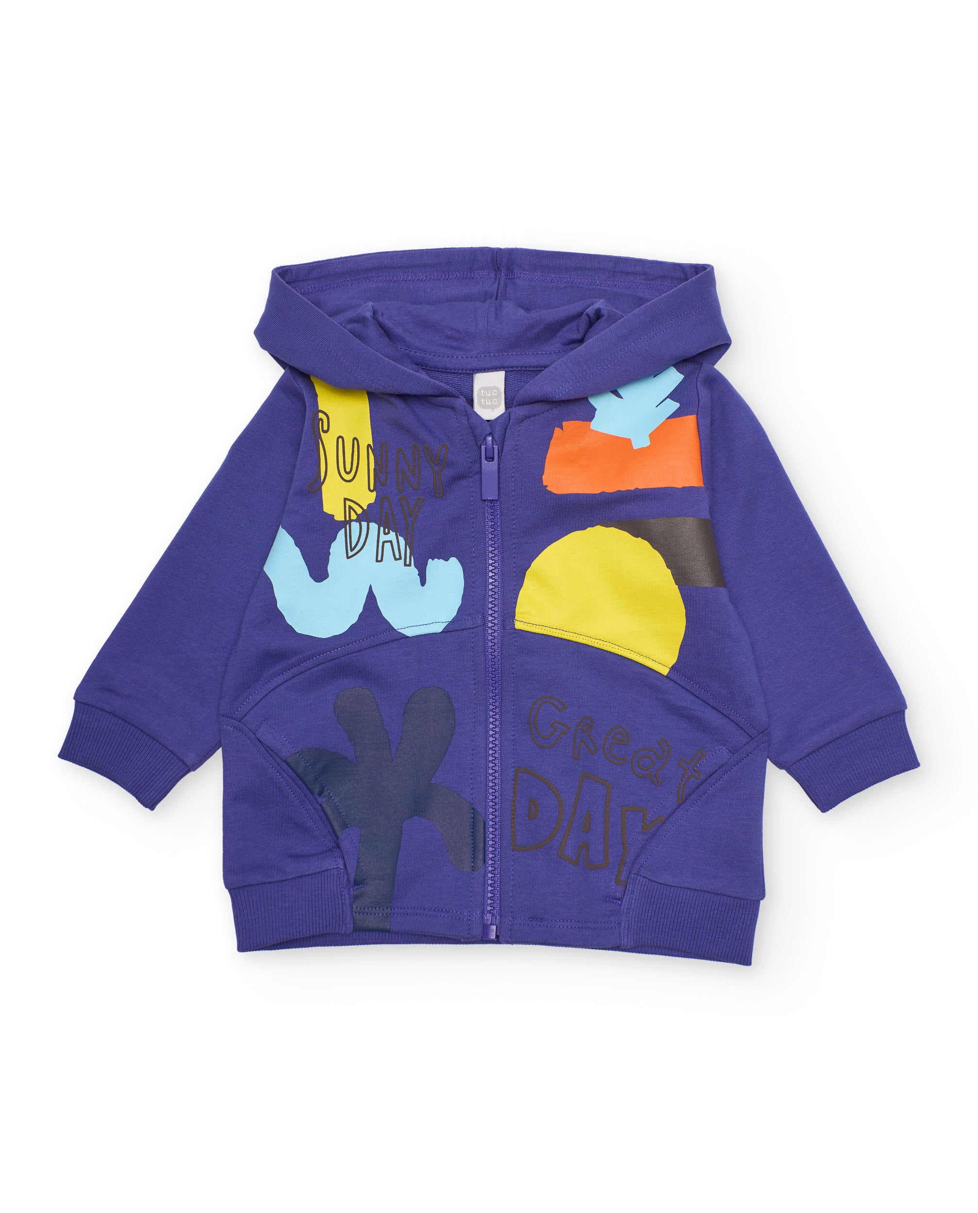 Tuc Tuc felpa bambino zip cappuccio grafica lilla