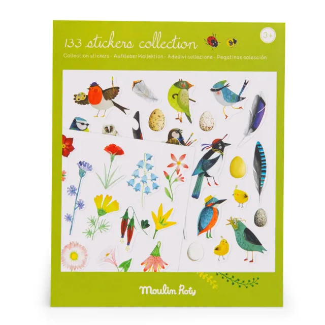 Moulin Roty Le Jardin Botanista Set 100 Adesivi Natura