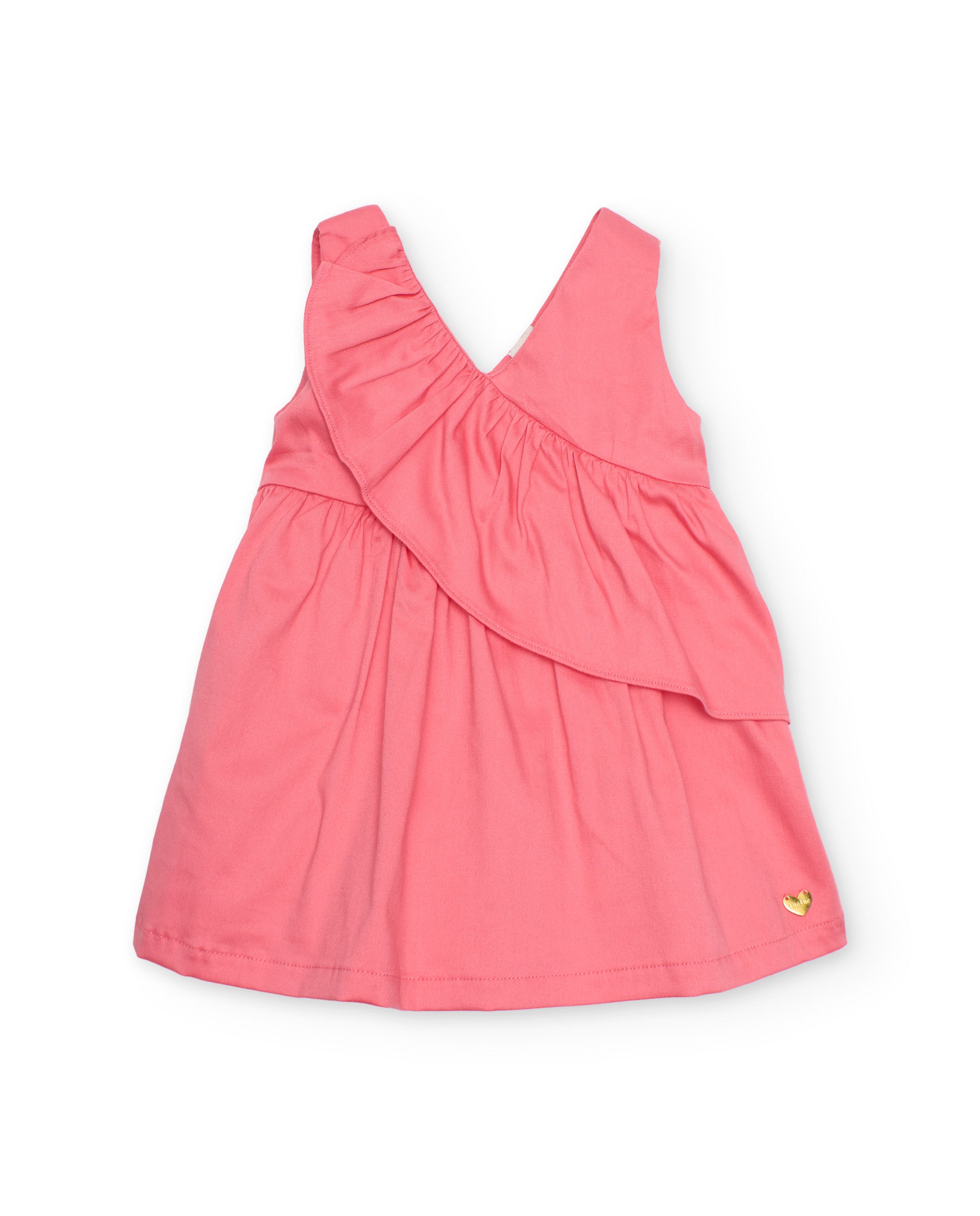 Tuc Tuc Vestito Bambina Rosa Corallo con Volant Leggero