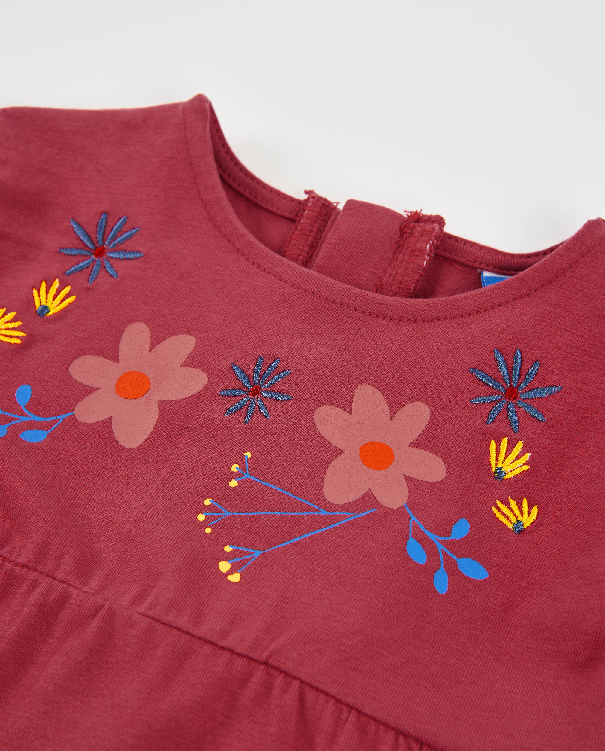 Tuc Tuc maglietta bambina bordeaux fiori arricciata