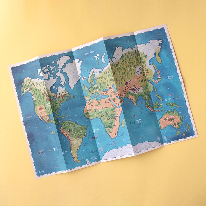 Londji Animal World Poster Mappa con 165 Adesivi Animali