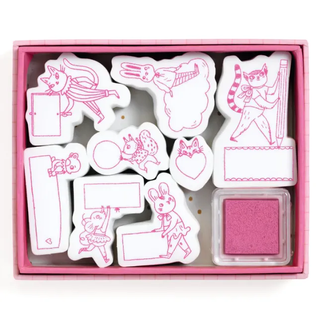 Djeco Stamps Lucille set timbri 8 pezzi