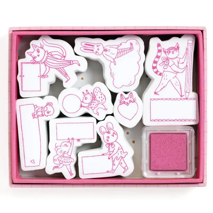 Djeco Stamps Lucille set timbri 8 pezzi