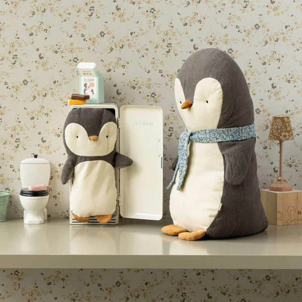 Maileg Pinguino Piccolo Pupazzo 20 cm Cotone Lino