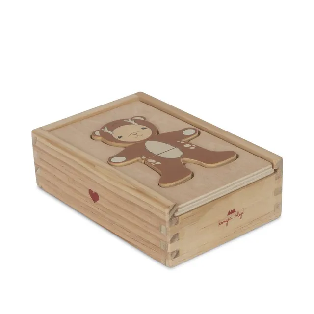 Konges Slojd Teddy Animals puzzle legno 12 pezzi mix and match