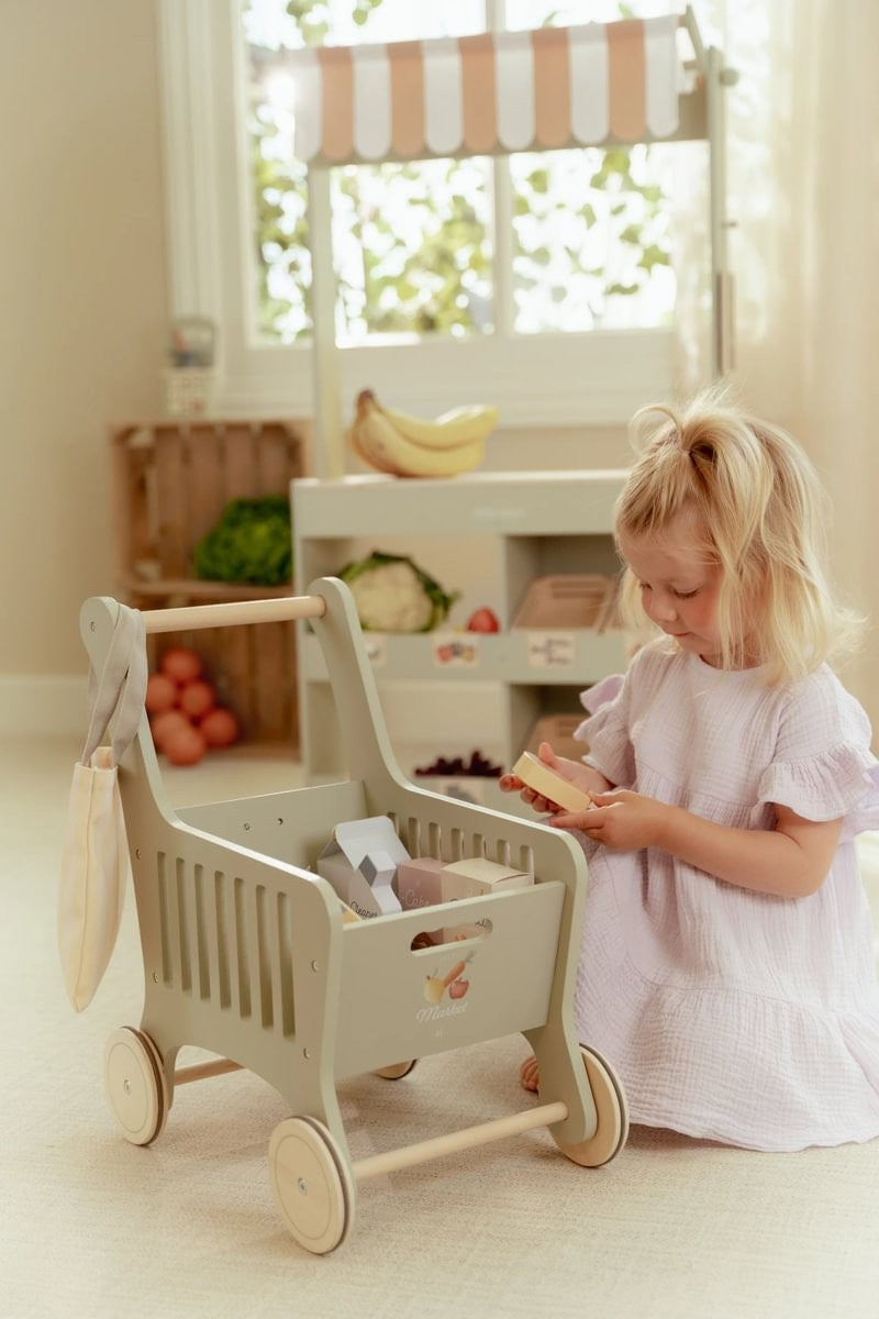 Little Dutch carrello spesa legno giocattolo accessori
