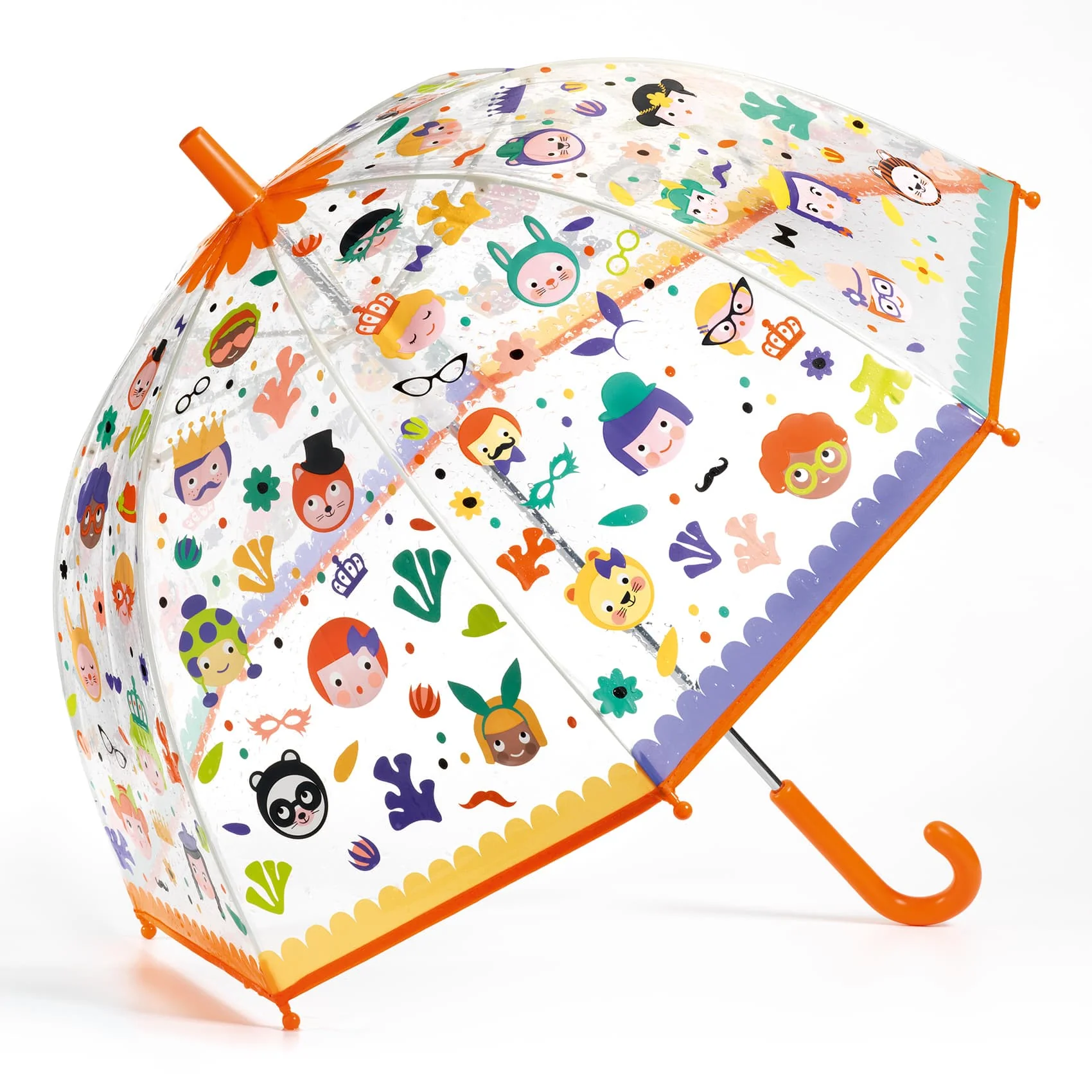 Djeco Faces ombrello bambino trasparente 70 cm