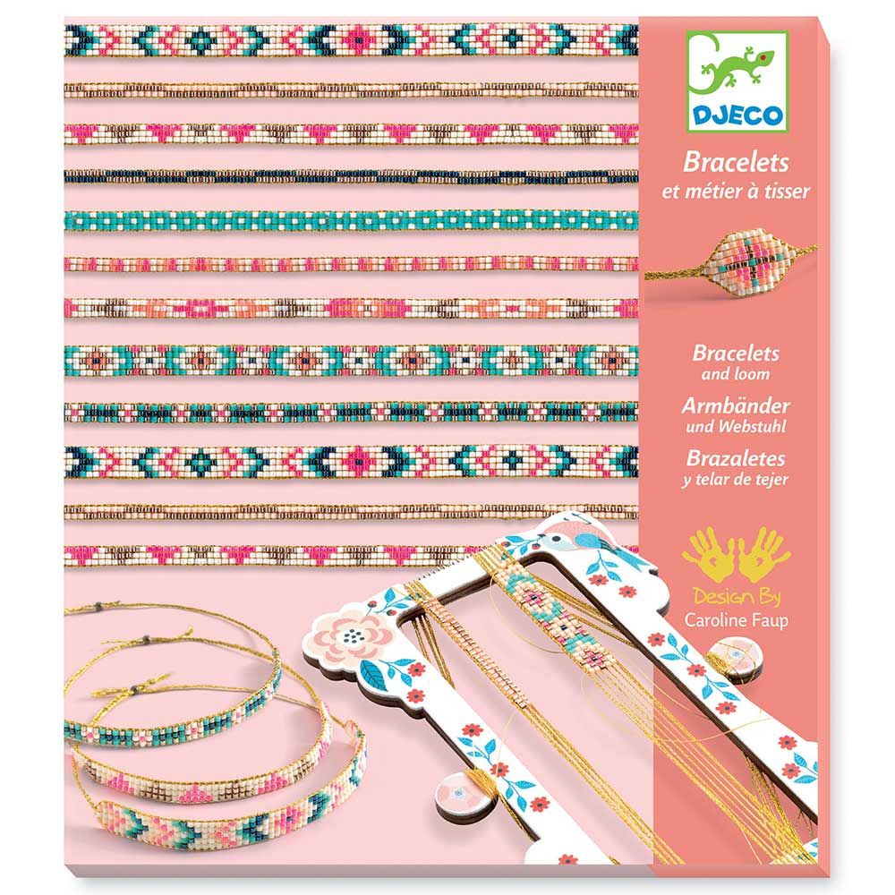Djeco Tiny Beads Jewels kit braccialetti con telaio