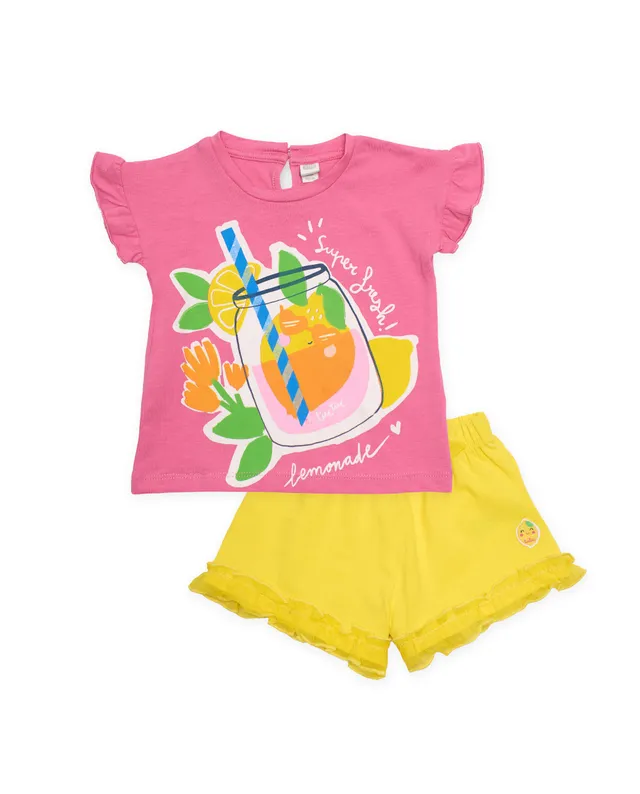 Tuc Tuc completo bambina rosa maglia e shorts