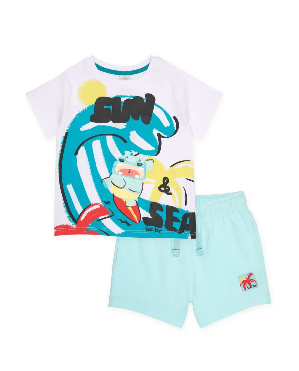 Tuc Tuc Completo Maglia Pantaloncini Bambino Bianco surf