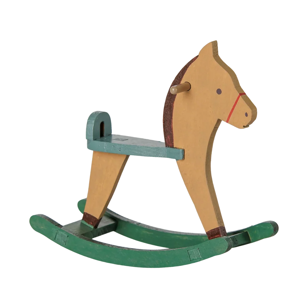 Maileg Cavallo a dondolo beige accessorio topi