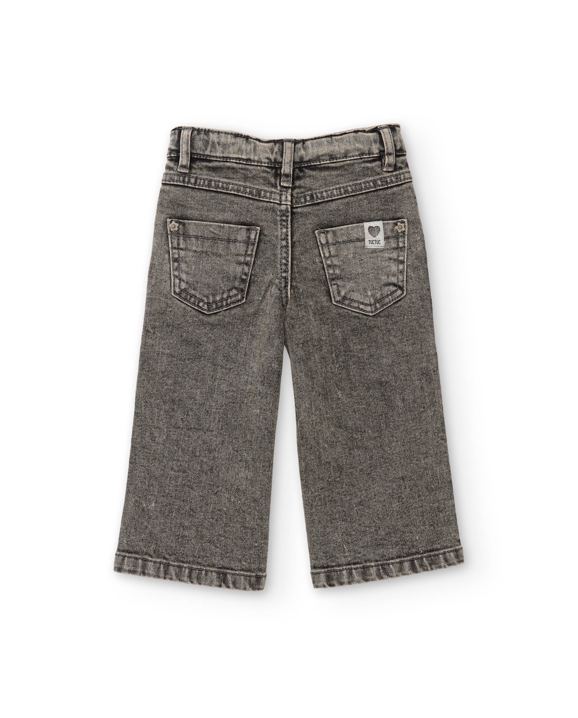 Tuc tuc jeans bambina rosa ricamo cuori effetto delavé