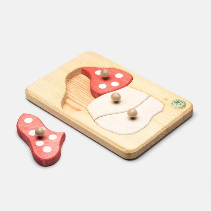 Drei Blätter Fungo puzzle legno primi incastri abete