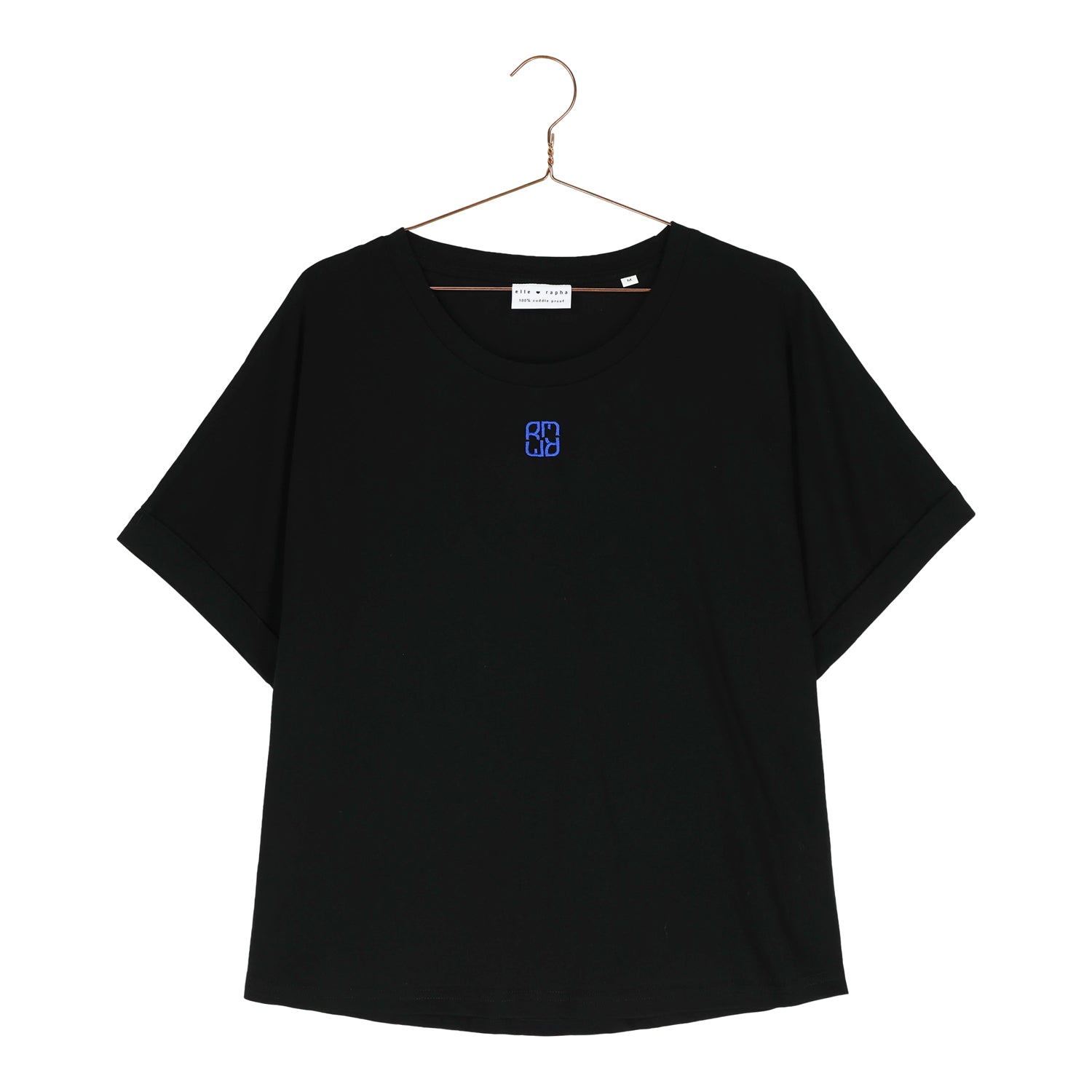 Ella and Rapha ER Icon t-shirt nera loose cotone bio