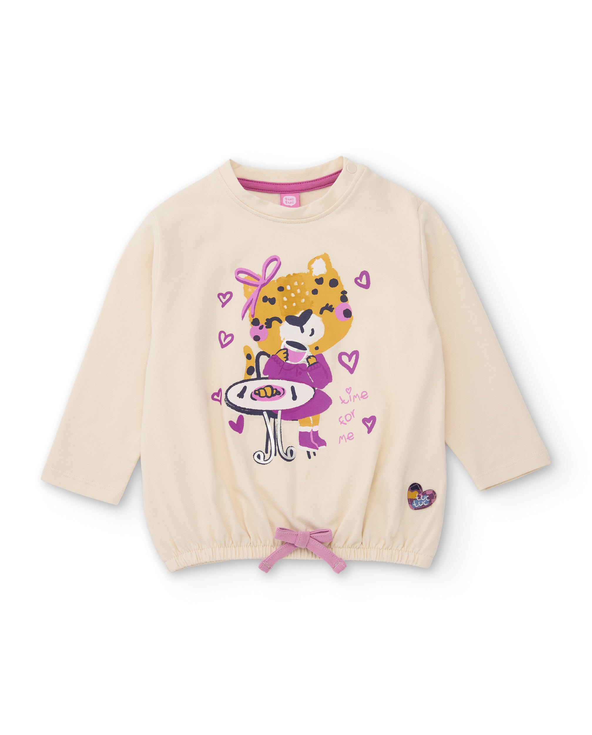 Tuc Tuc maglietta bambina leopardo crudo manica lunga