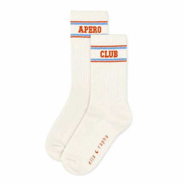 Ella and Rapha Apero Club calzini off white cotone