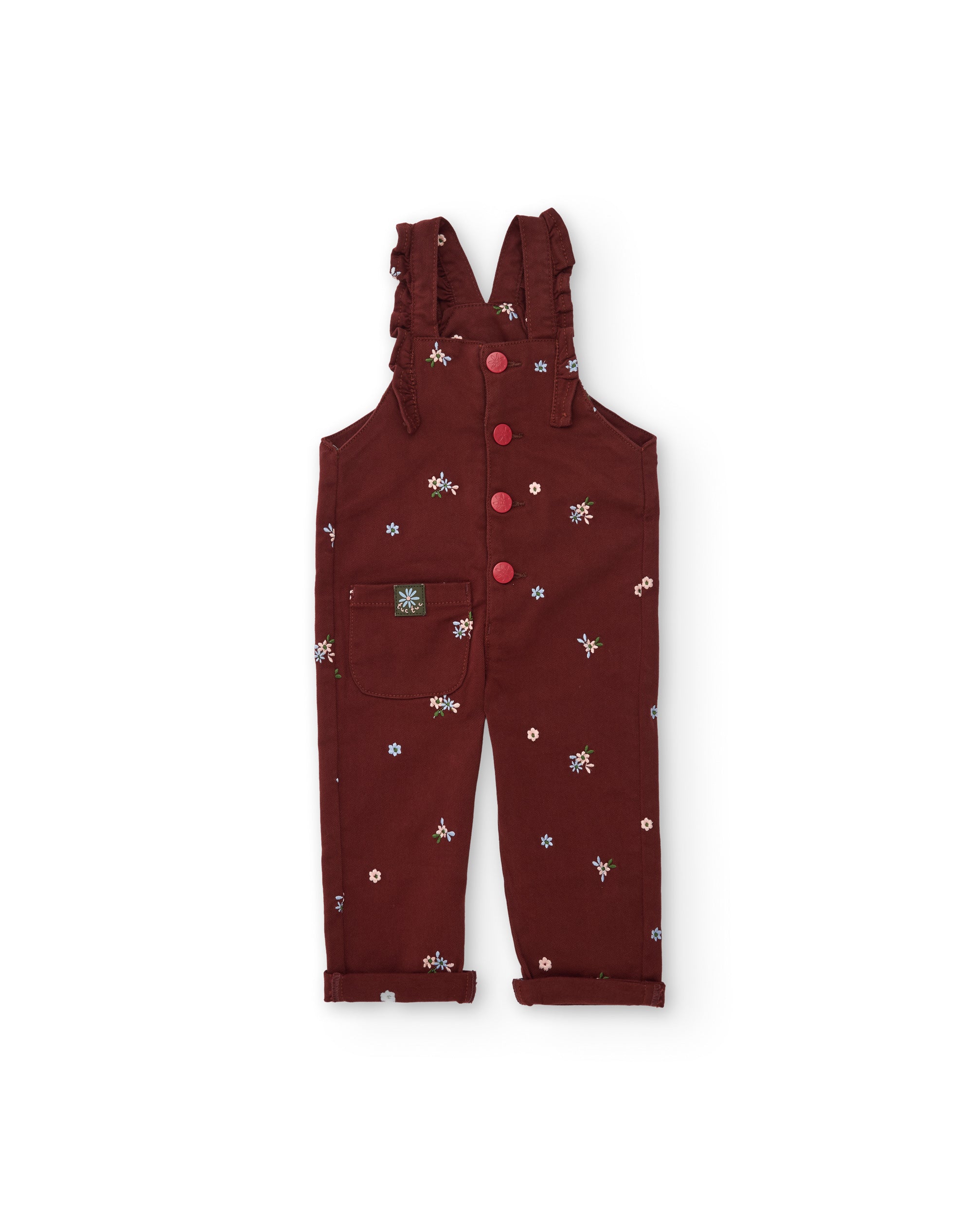 Tuc Tuc salopette bambina fiori bordeaux