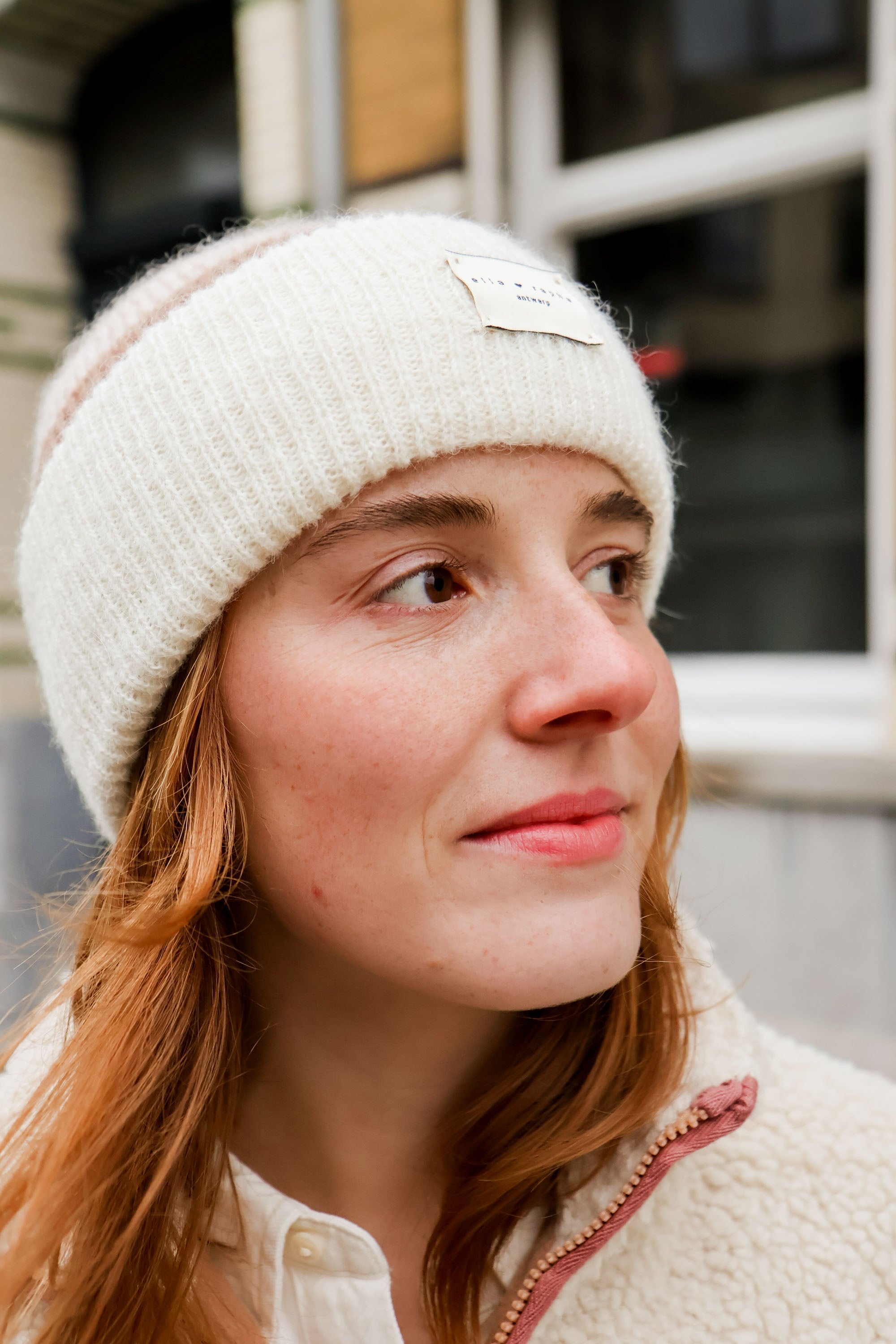 Ella and Rapha Multicolor berretto beanie beige di lana