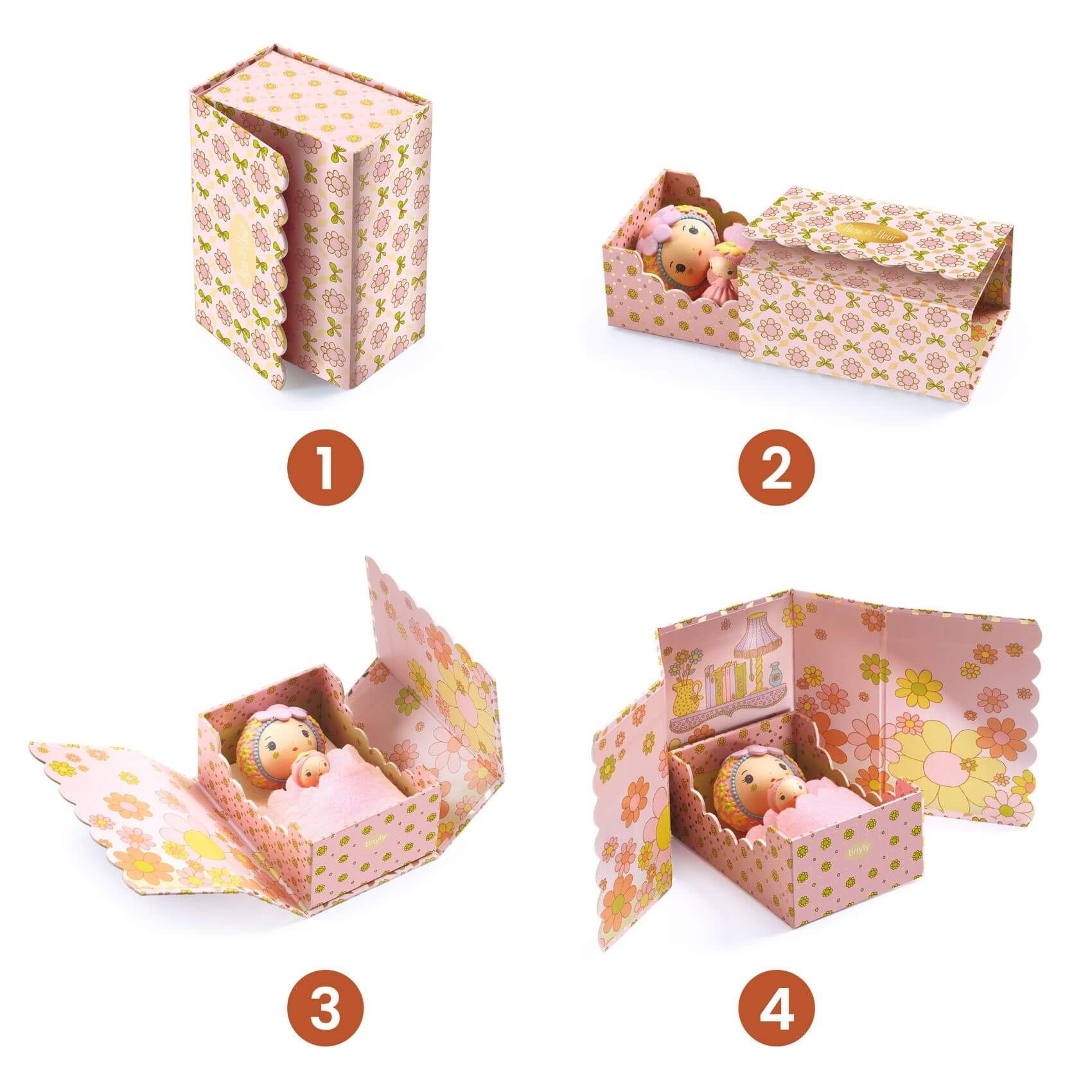 Djeco Tinyly Rose & Fleur cameretta mini 2 personaggi