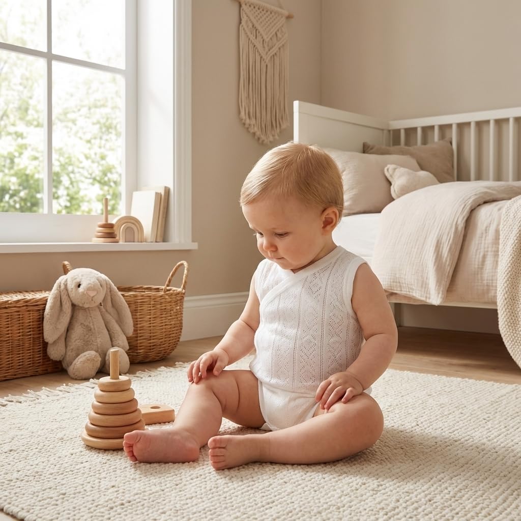 Babidu body incrociato senza maniche beige 6 mesi