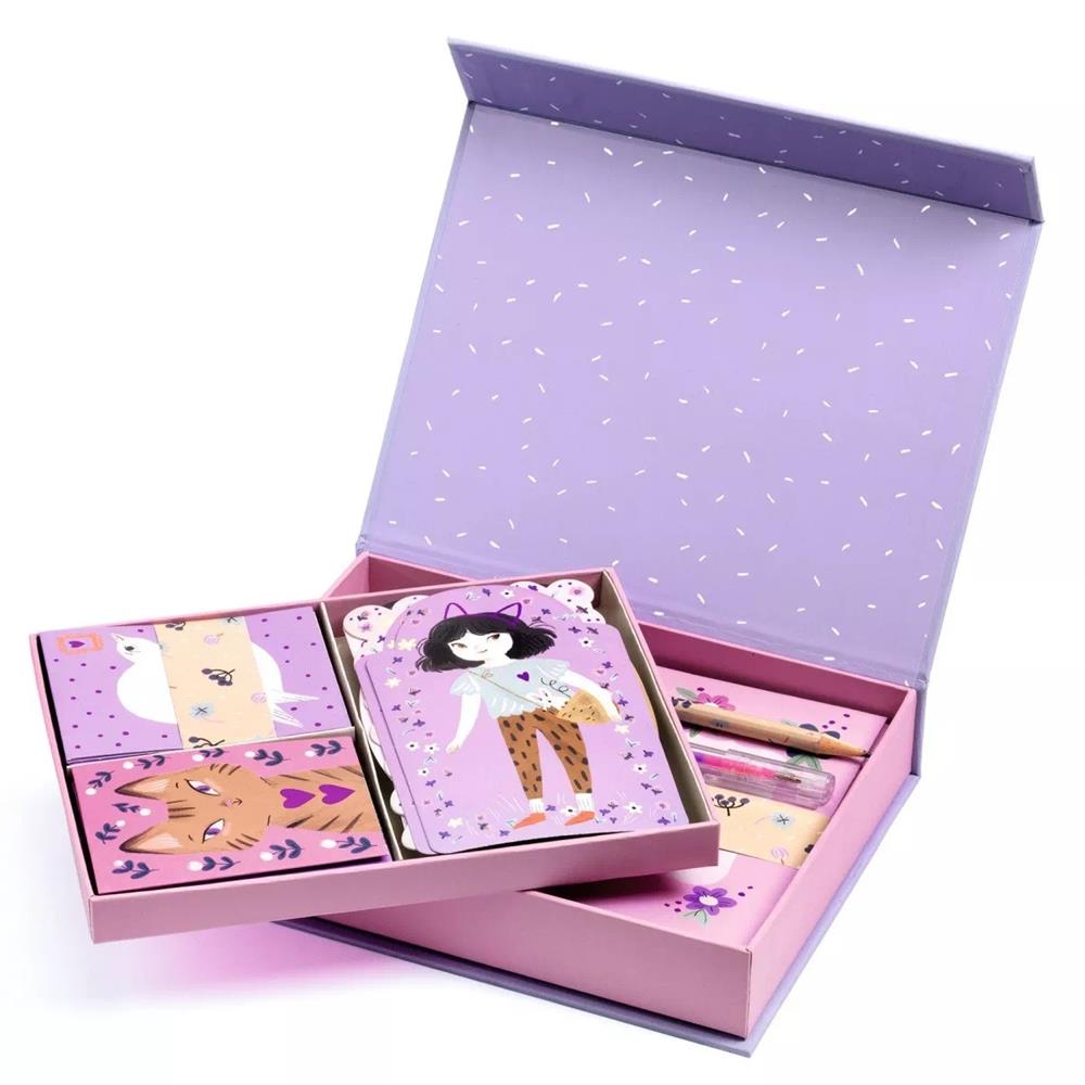 Djeco Lucille set scrittura kraft con stickers