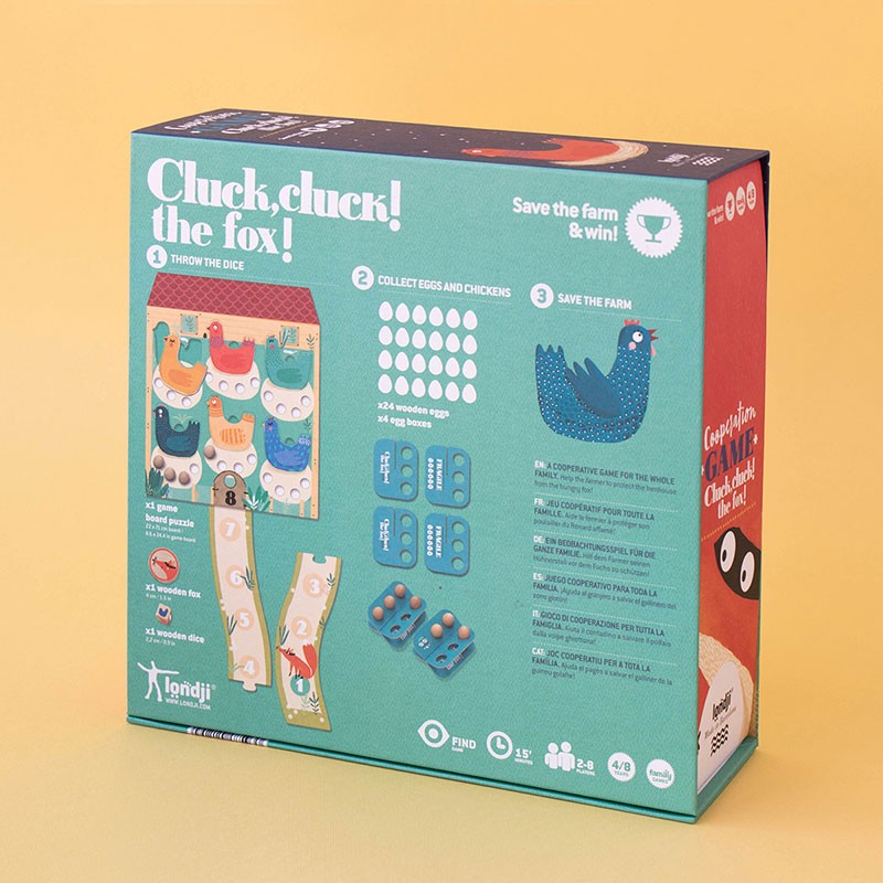 Londji Cluck Cluck The Fox gioco da tavolo cooperativo