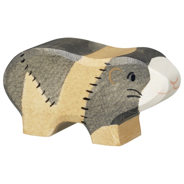 Holztiger Porcellino d'India figura legno dipinta a mano