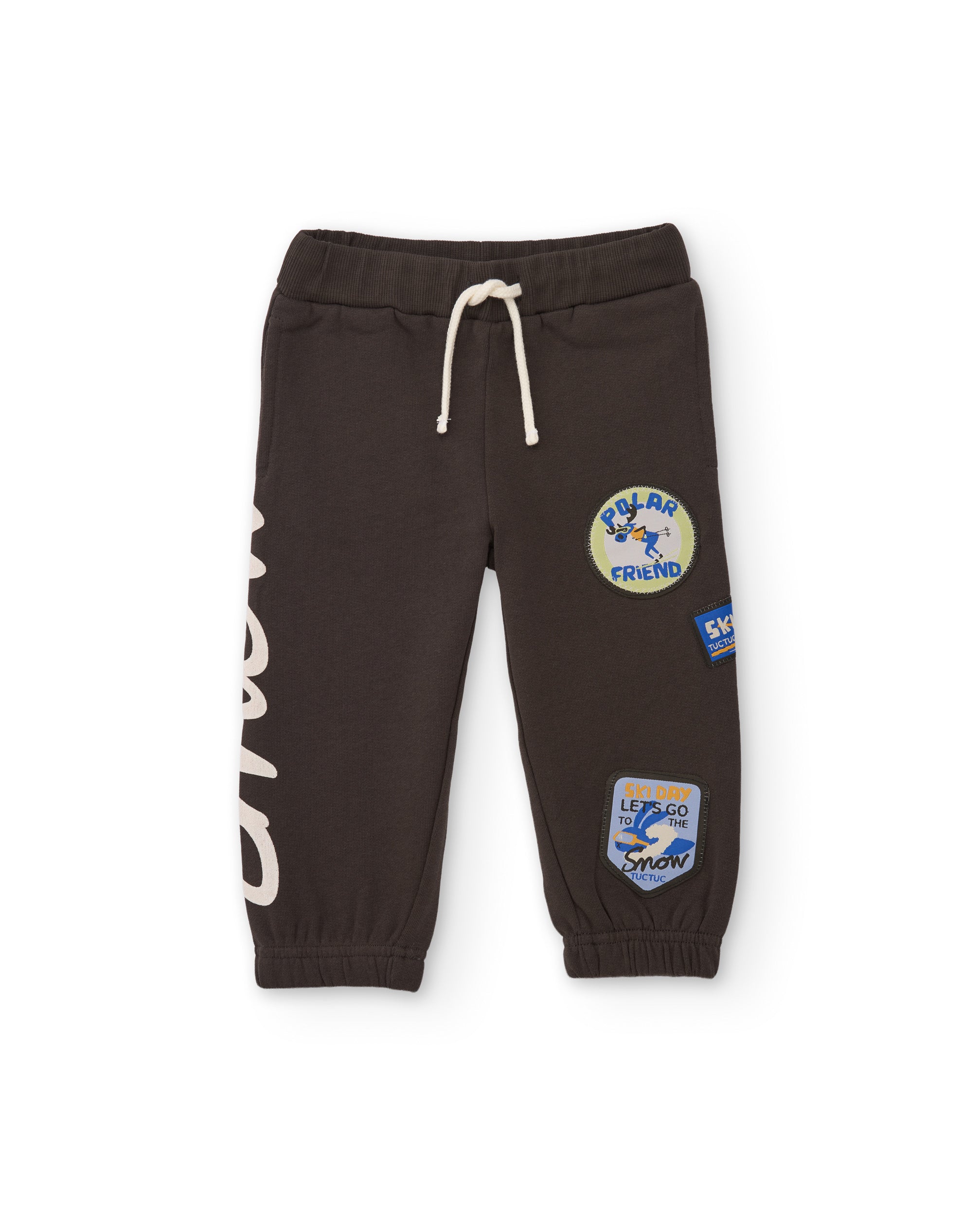 Tuc tuc pantaloni bimbo felpa marrone scuro tuta