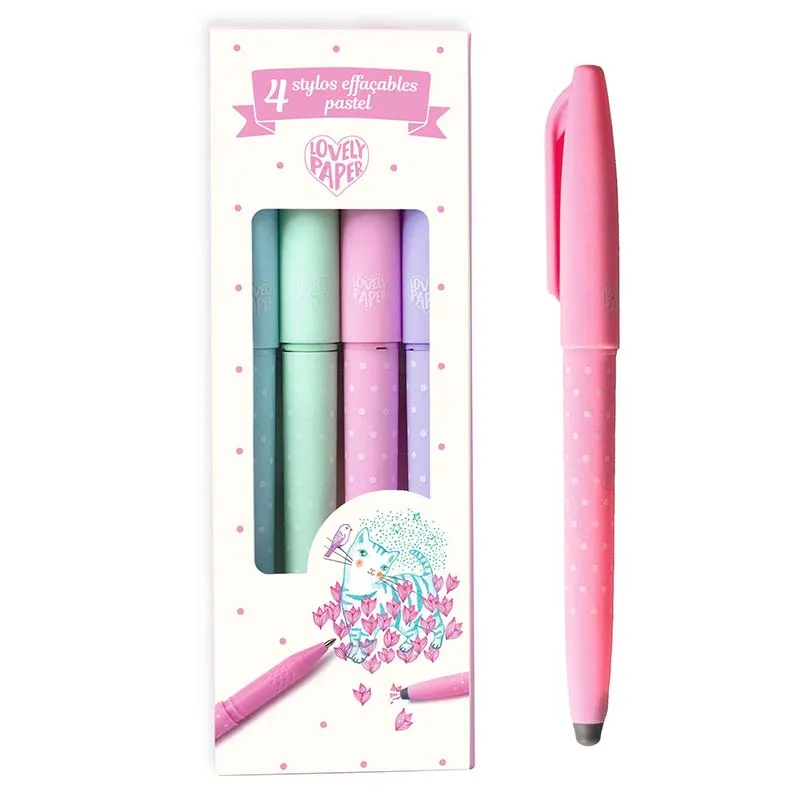 Djeco Set 4 penne cancellabili gel colori pastello