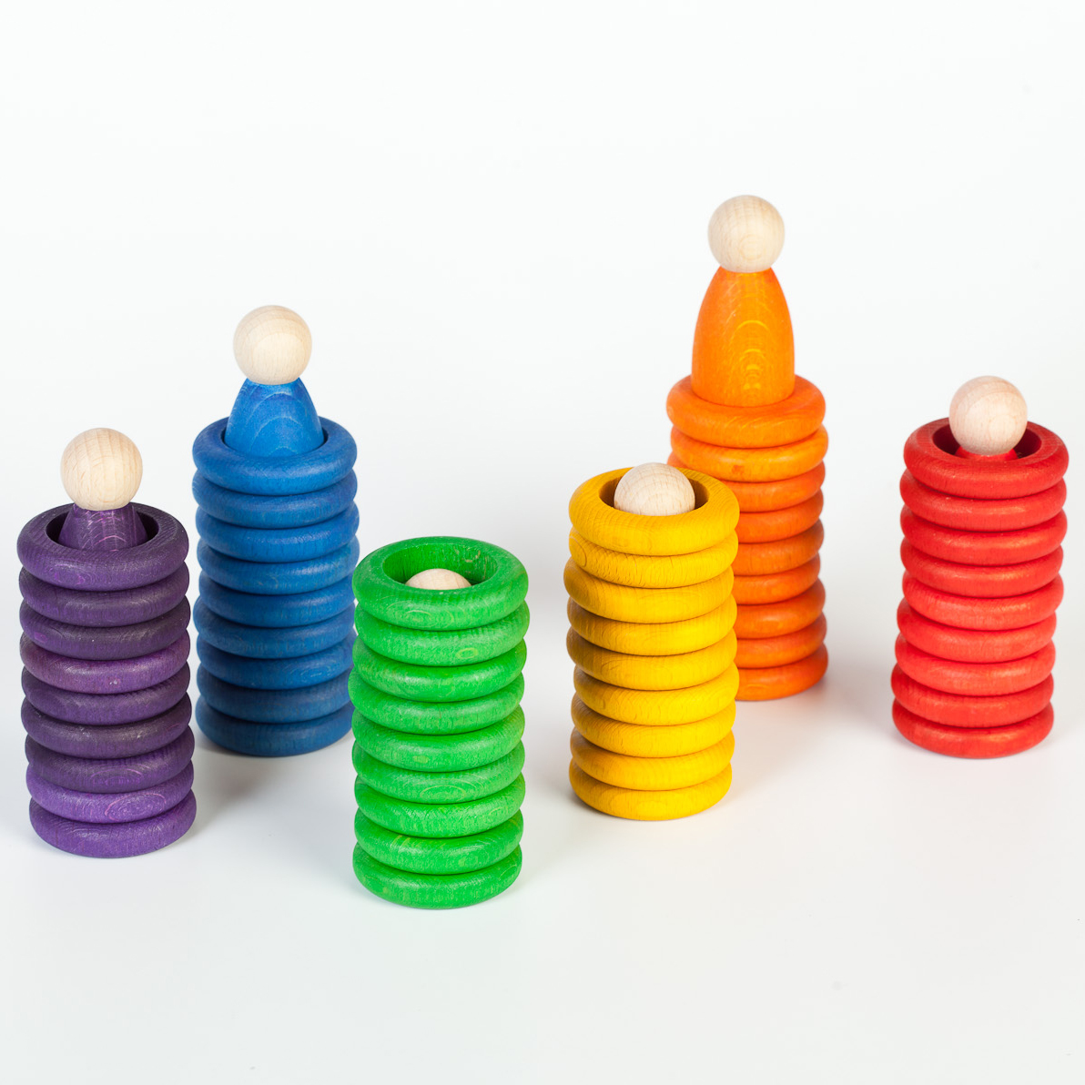 Grapat Nins Monete Anelli gioco legno arcobaleno