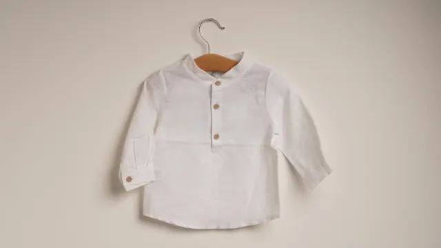 Mebi camicia lino bambino manica lunga 6 mesi
