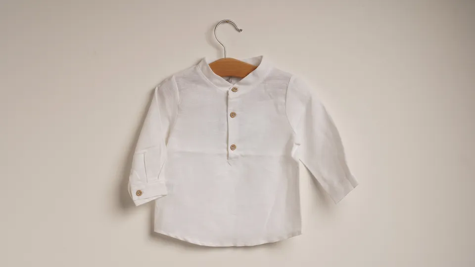 Mebi camicia lino bambino manica lunga 6 mesi