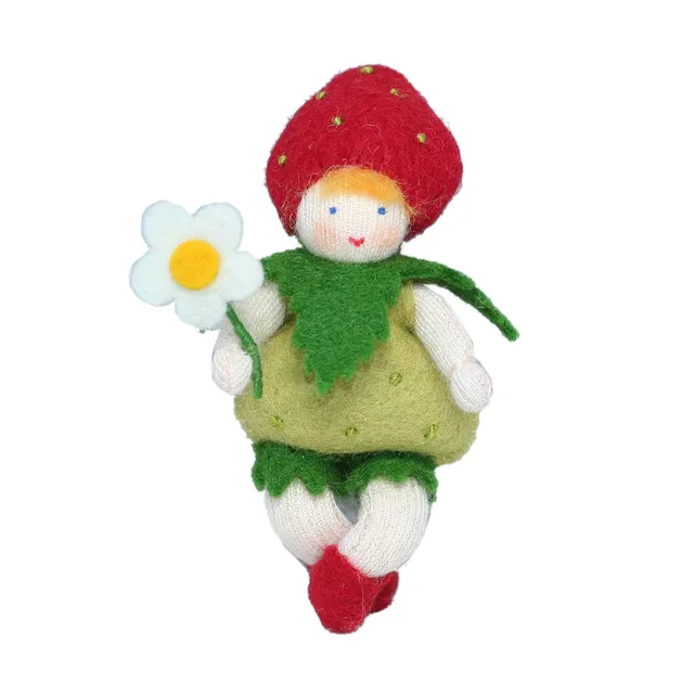 Ambrosius Strawberry Baby fata waldorf 7 cm feltro