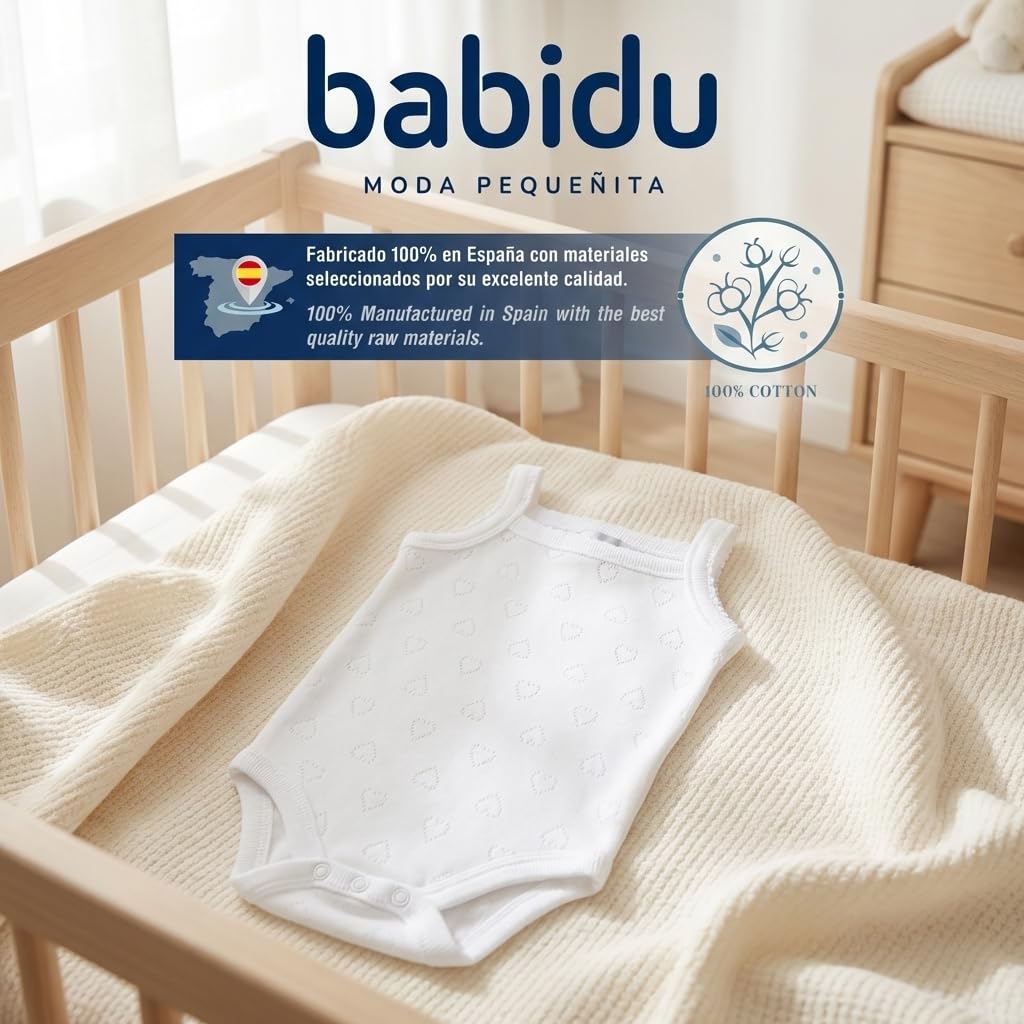 Babidu Body Cuore Traforato 6-9 Mesi Cotone