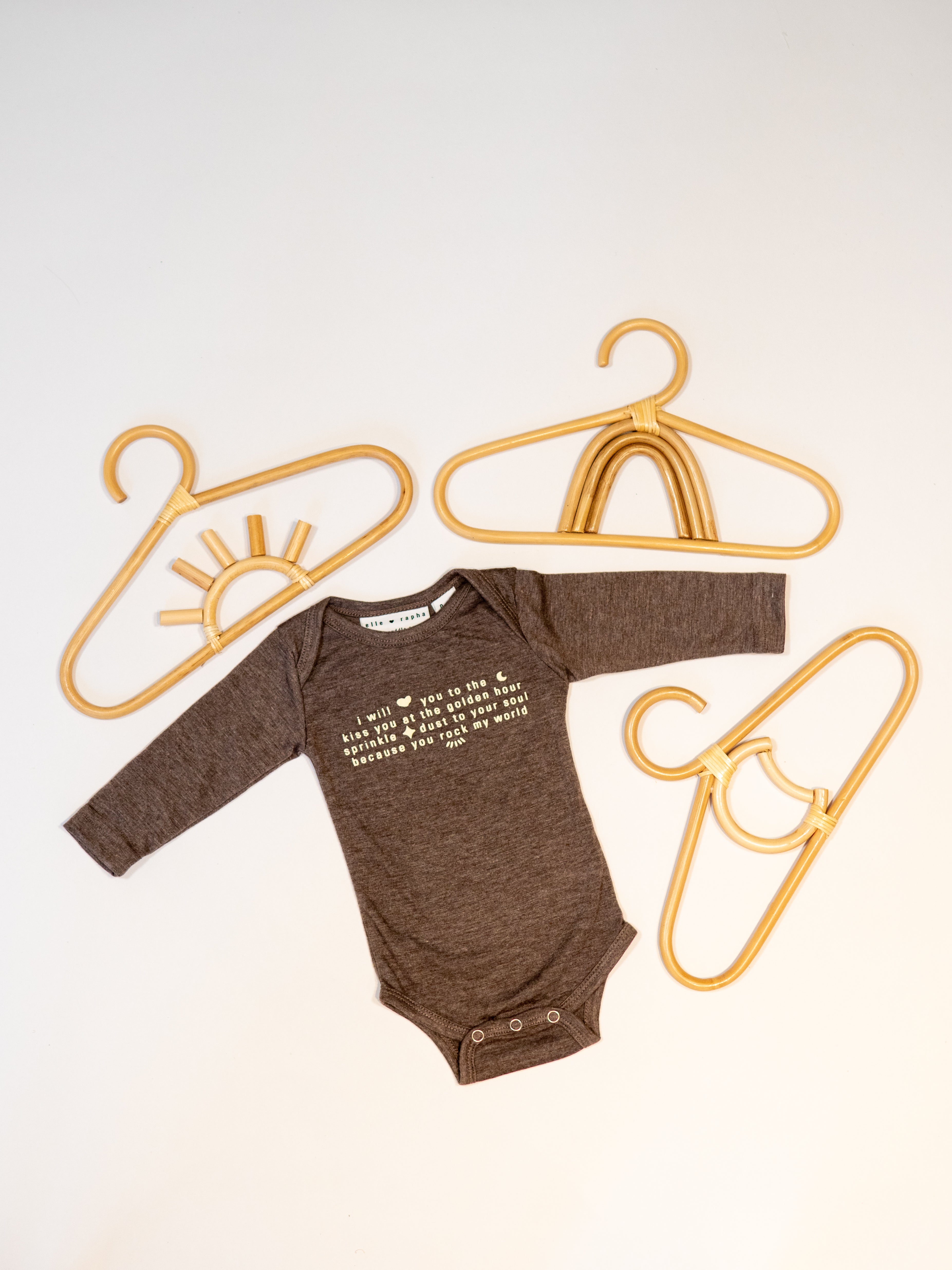 Ella and Rapha To The Moon body neonato grigio morbido