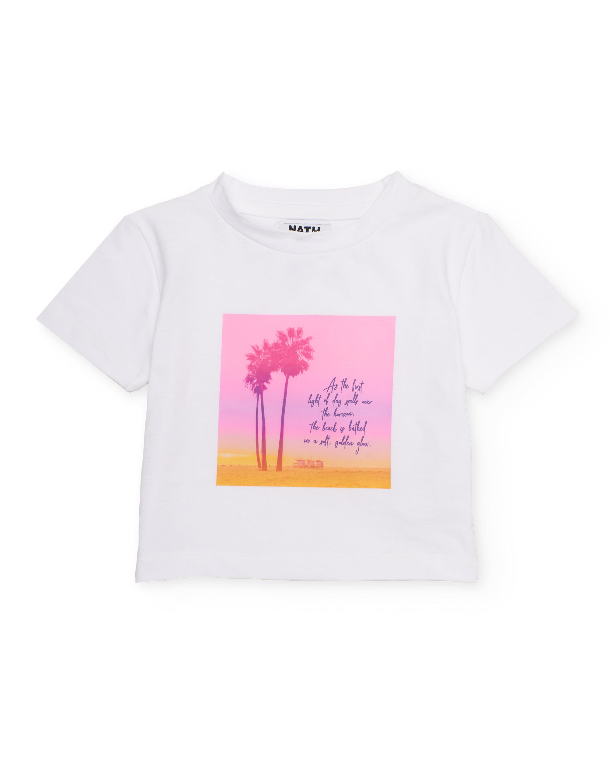 Tuc tuc T-shirt bambina maglina bianca palme