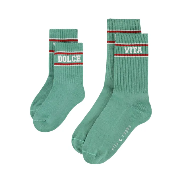 Ella and Rapha Dolce Vita calze verdi cotone