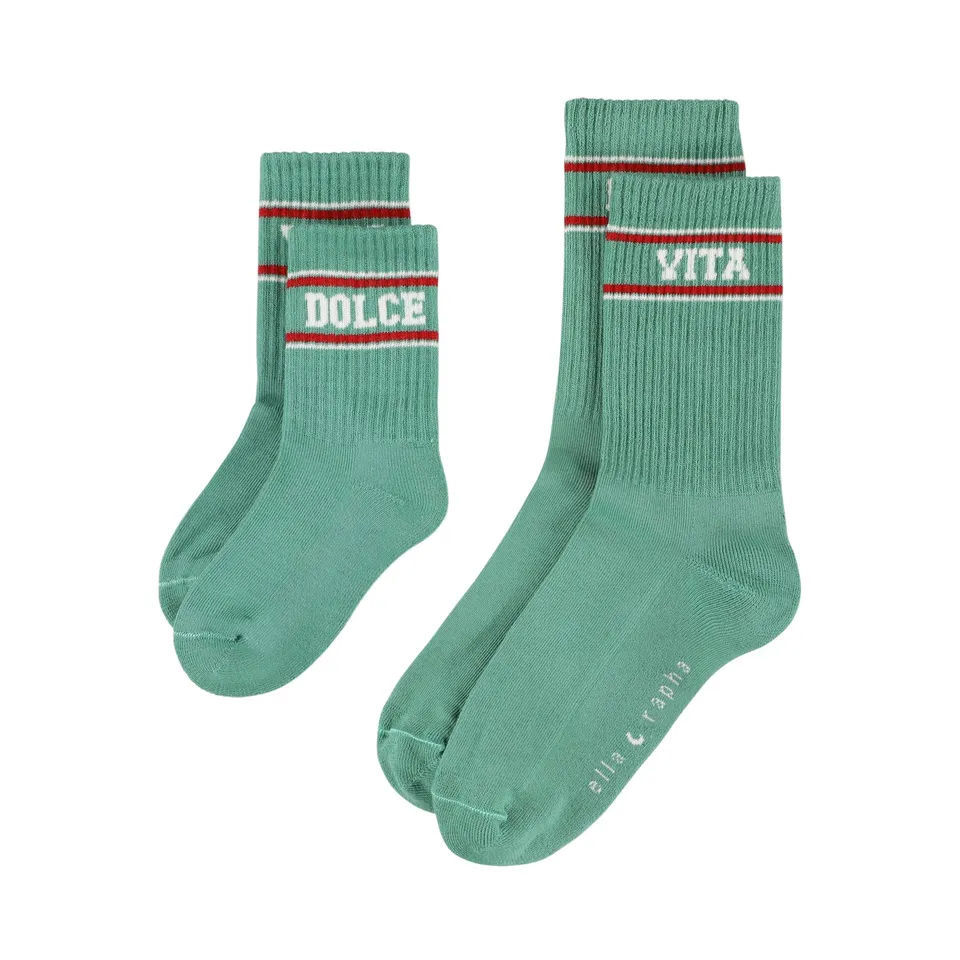 Ella and Rapha Dolce Vita calze verdi cotone