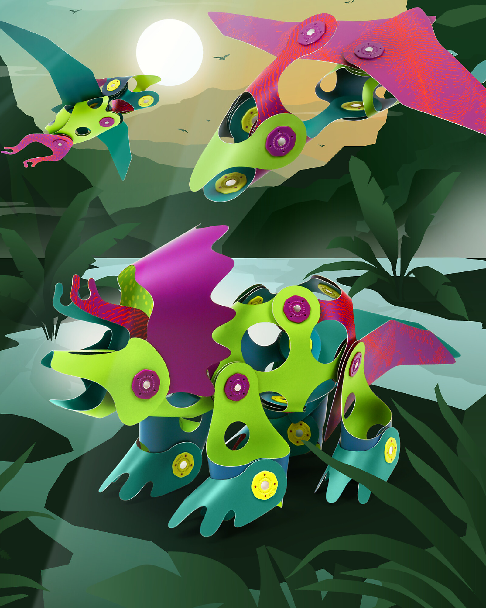 Clixo Dino Adventure gioco magnetico 36 pezzi STEAM