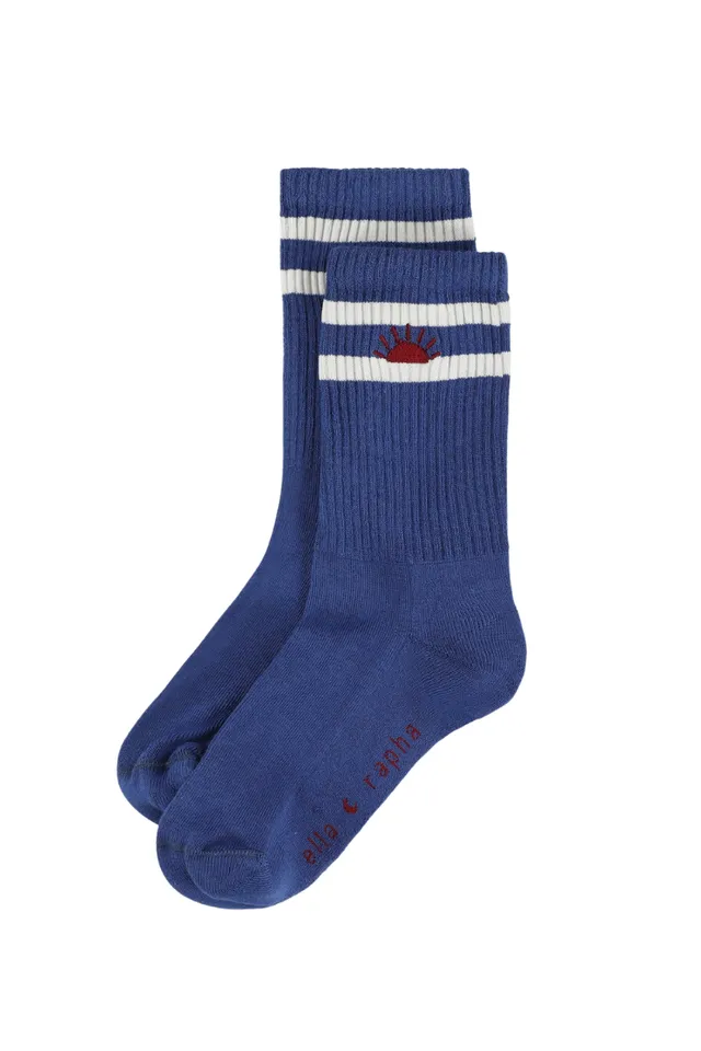 Ella and Rapha Sunrise Ink Blue calzini blu unisex