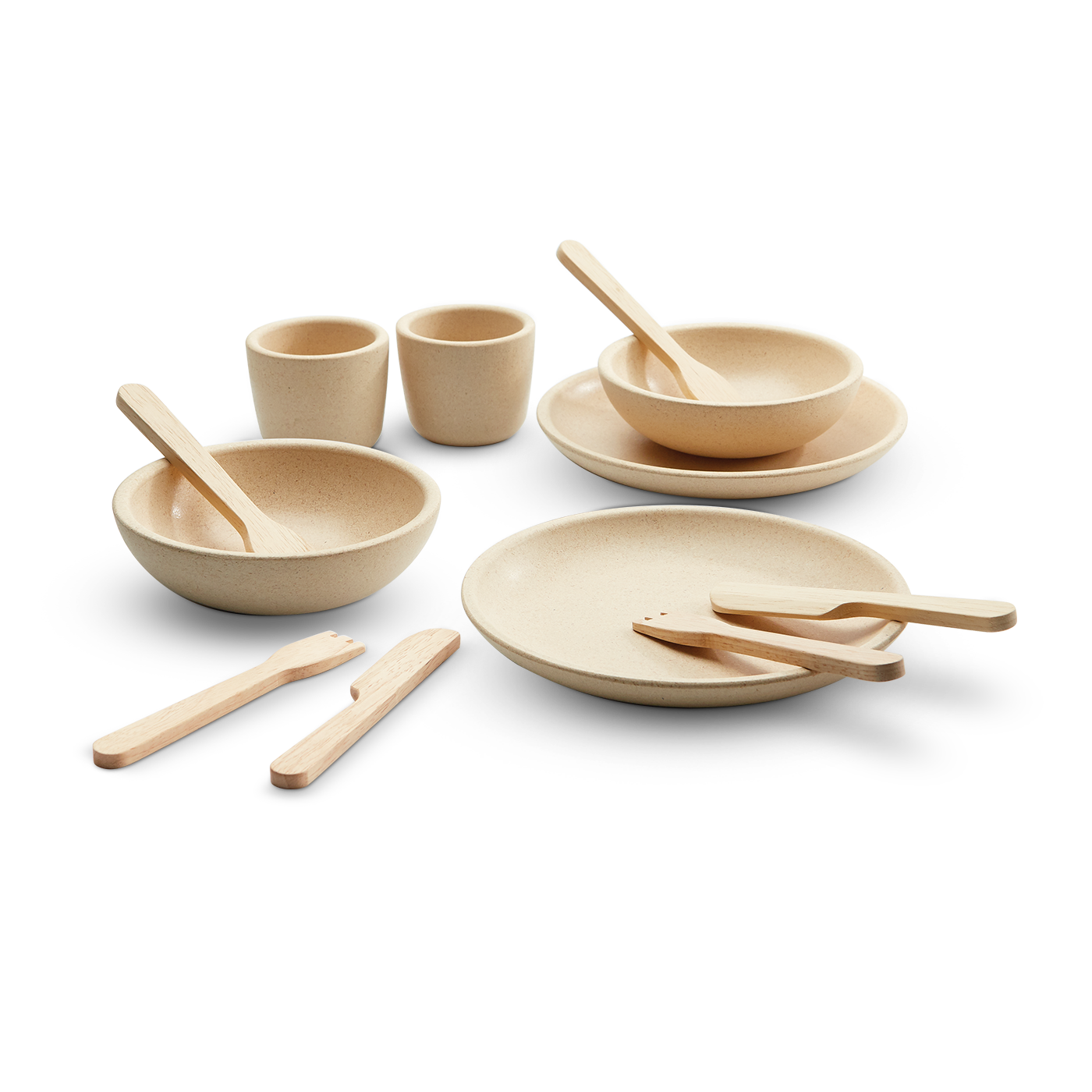 PlanToys Natural servizio tavola legno 14 pezzi
