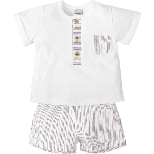 Babidu completo neonato maglia e shorts righe 3 mesi cotone