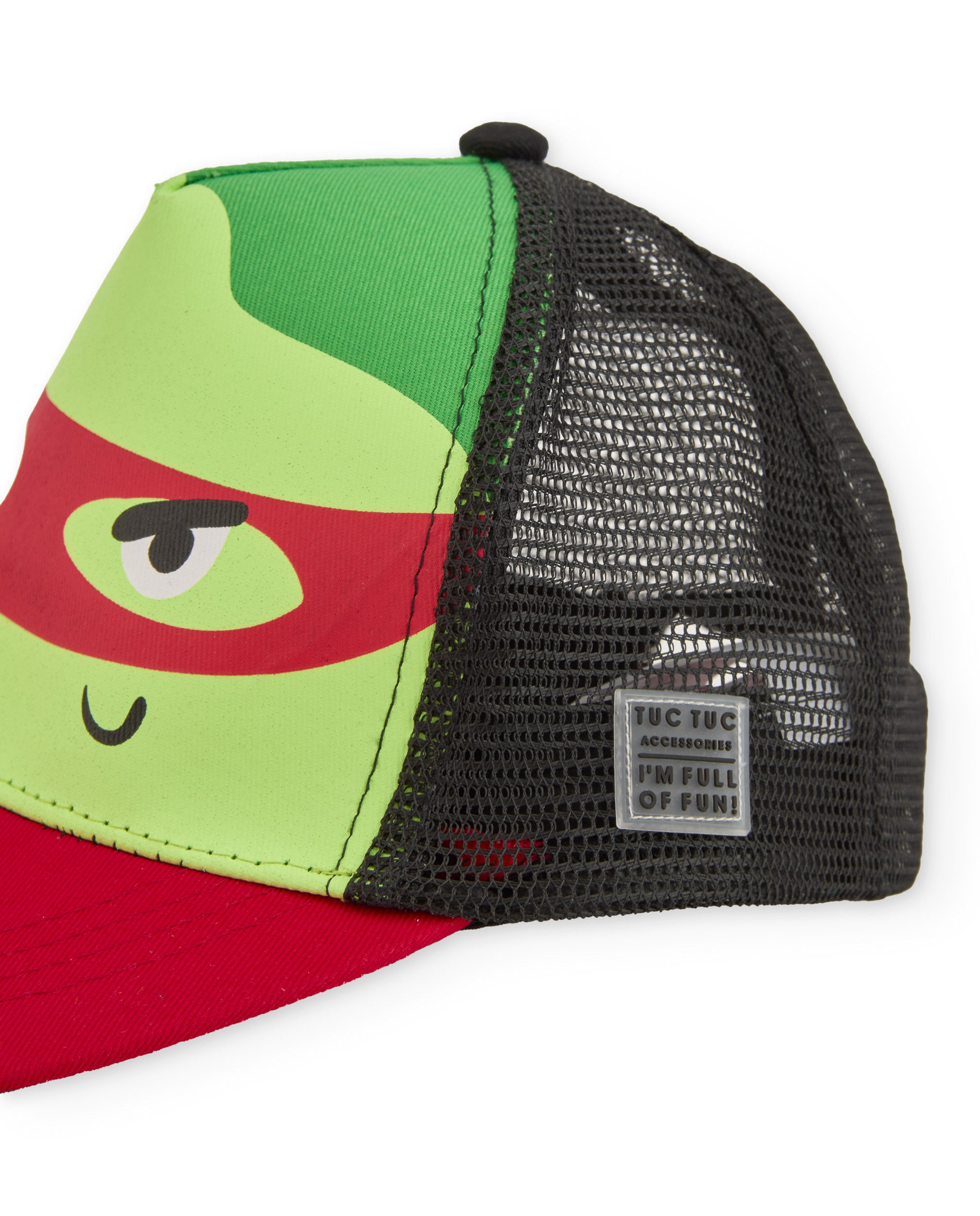 Tuc Tuc cappello bambino con visiera verde maschera