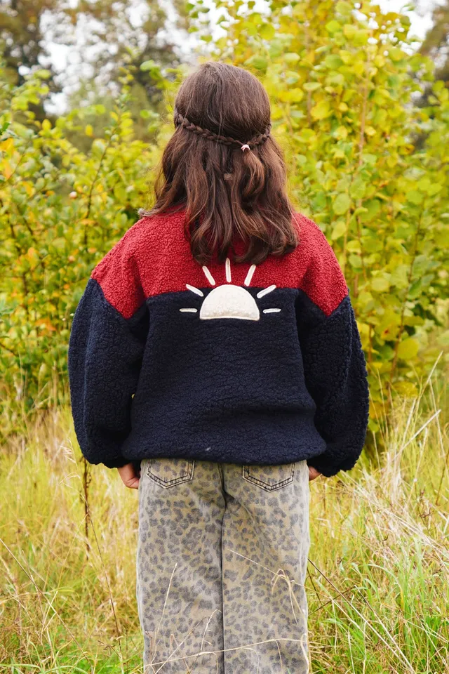 Ella and Rapha Teddy Sun giacca bimbi bordeaux in pile