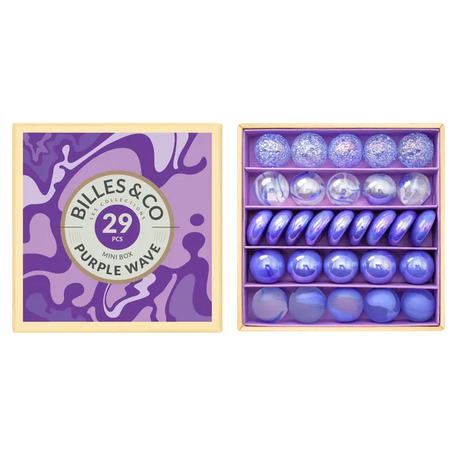 Billes & Co Color Wave Purple Wave biglie vetro 29 pezzi