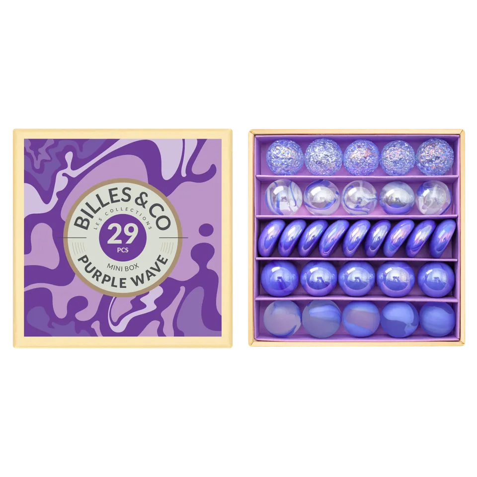 Billes & Co Color Wave Purple Wave biglie vetro 29 pezzi