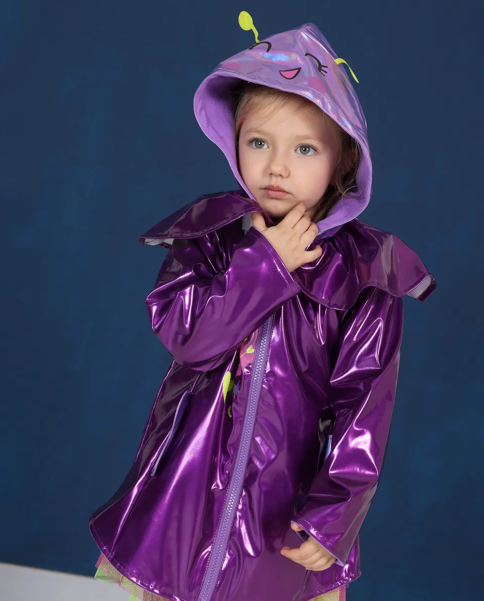 Tuc Tuc Mystic Forest giacca antipioggia bambina viola con cappuccio