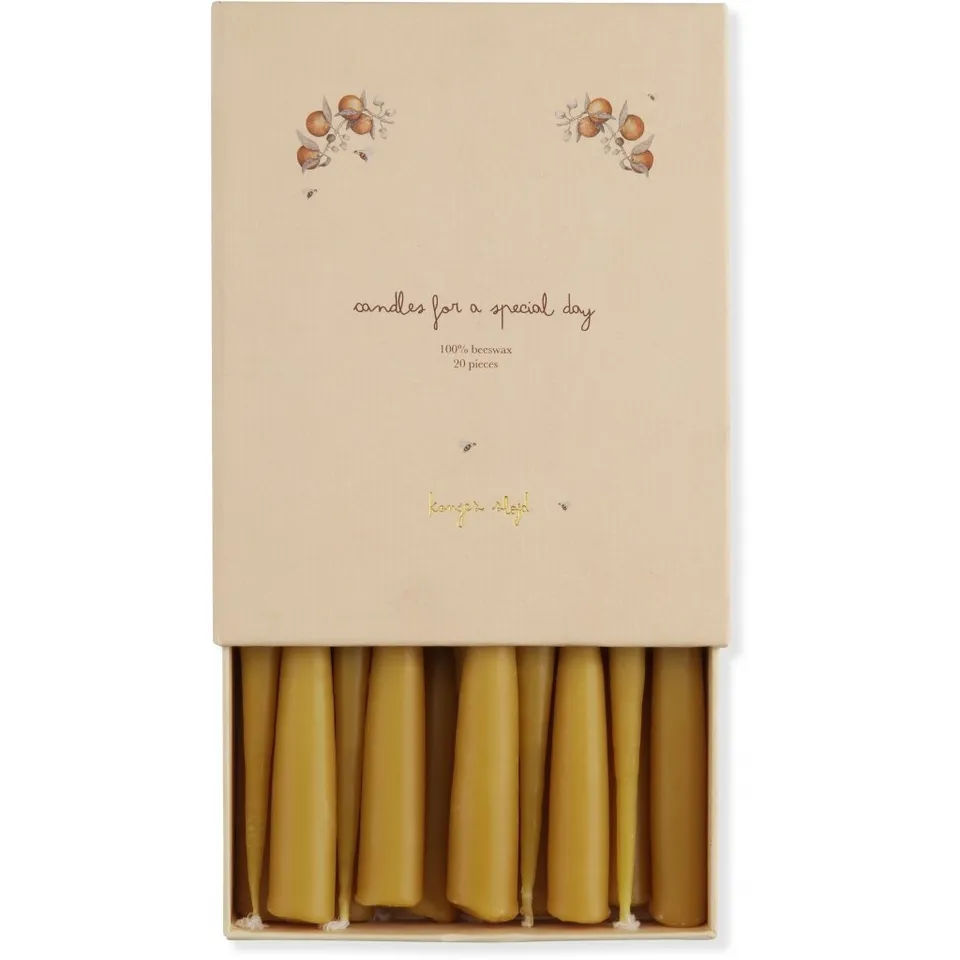 Konges Slojd candele cera d’api compleanno 20 pezzi 13 cm