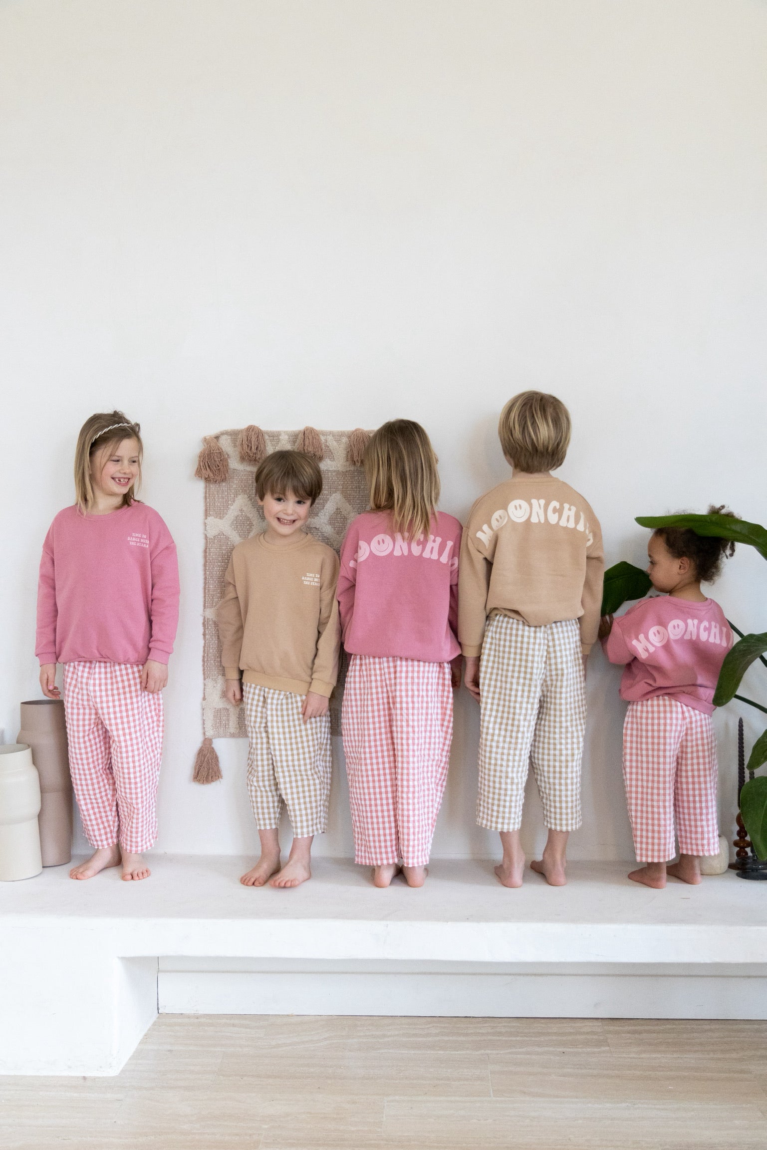 Ella and Rapha Moonchild felpa bimbo beige cotone morbido