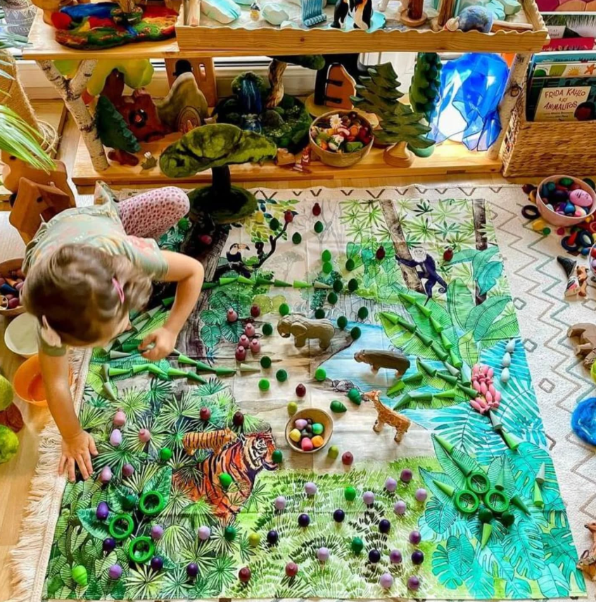 Wonderie Jungle telo gioco cotone bio 100x100 cm